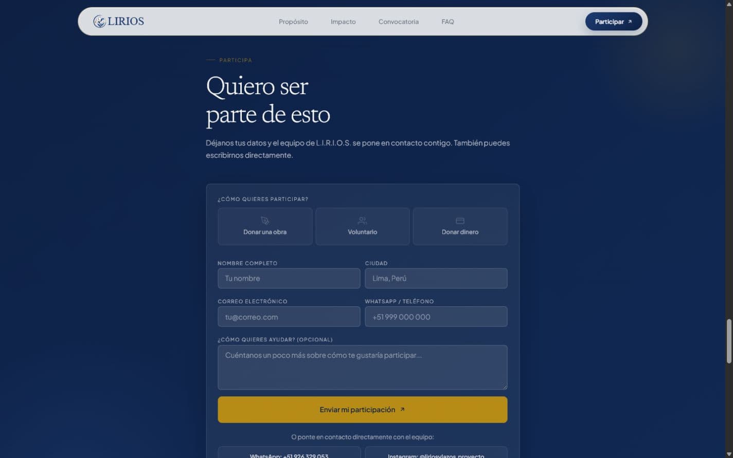 Formulario de LIRIOS