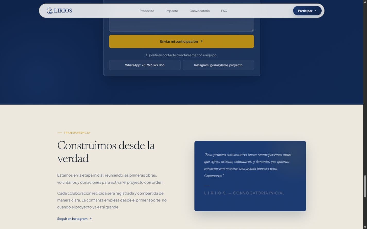 Sección de transparencia de LIRIOS